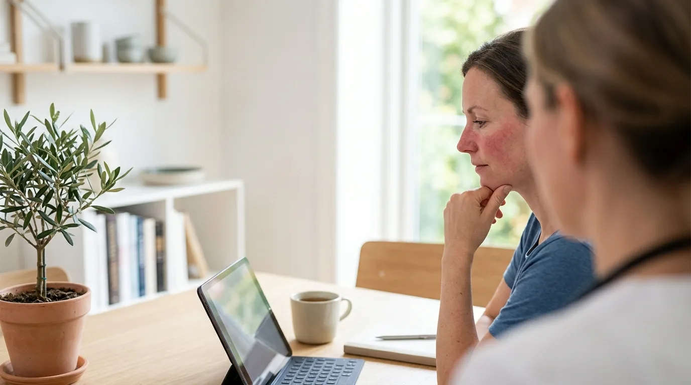 Rosacea behandling online: triggere og behandlingshistorik